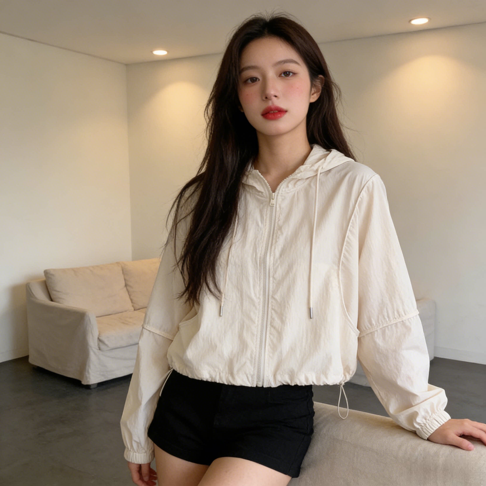 连帽设计感宽松大码小个子宽松大码慵懒风防晒外套女百搭空调罩衫