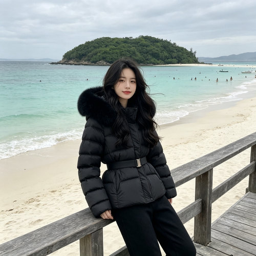 欧货大毛领加厚保暖防寒连帽宽松大码小个子棉服外套女洋气百搭潮