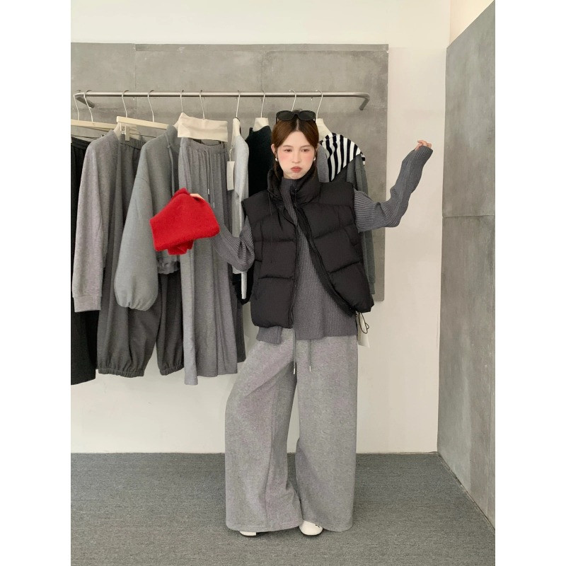 立领泡芙款秋冬设计感宽松大码小个子无袖坎肩棉服马夹外套女洋气