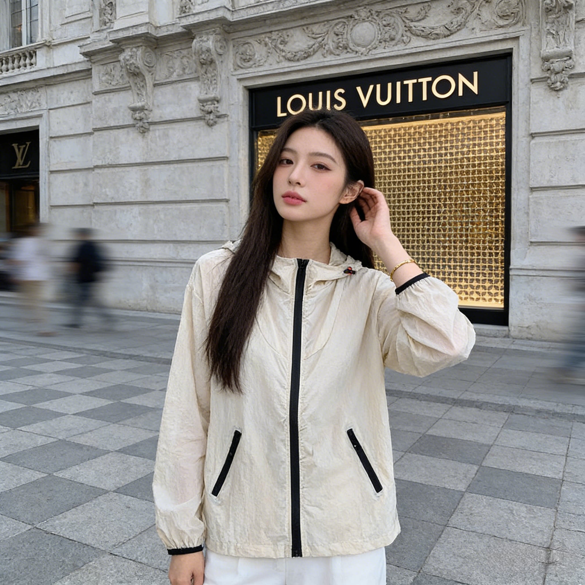 薄款冰丝透气连帽设计感宽松大码小个子防晒衣外套女长袖空调罩衫