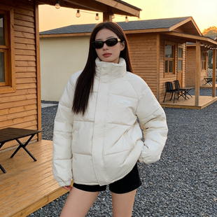 立领加厚保暖棉服棉衣女春季大码新款小个子休闲百搭保暖学生外套