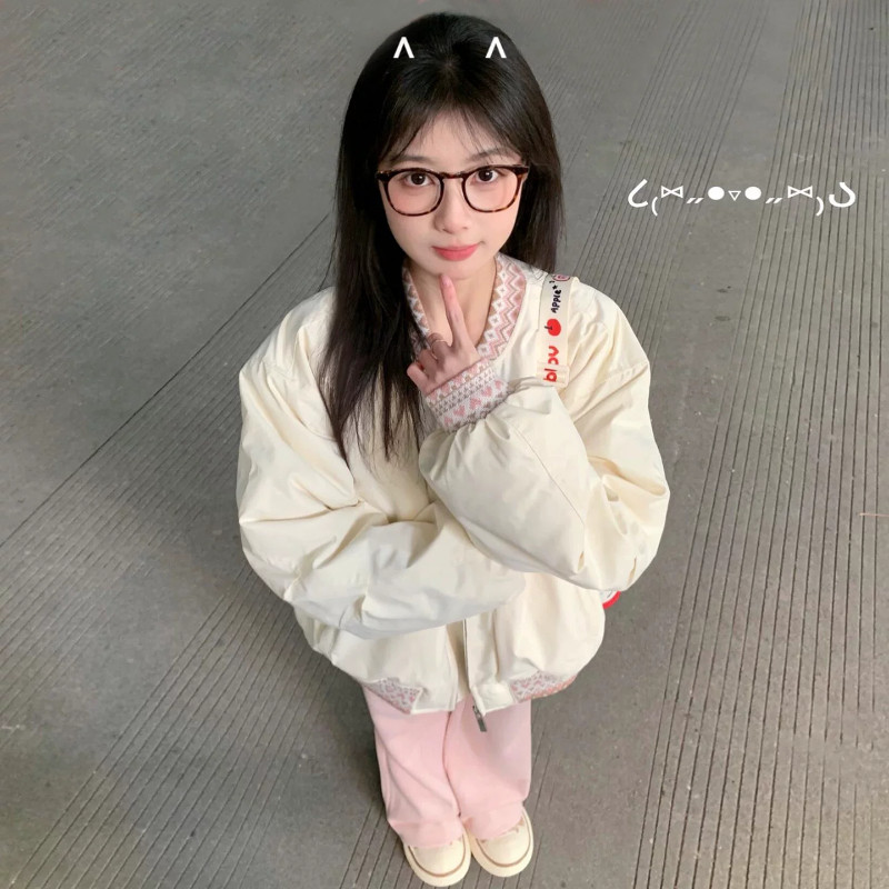 秋冬加厚夹棉立领设计感拼接撞色棒球服外套女休闲宽松棉服洋气潮