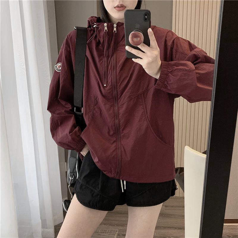 慵懒风设计感宽松大码小个子连帽薄款冰丝透气防晒外套女空调罩衫