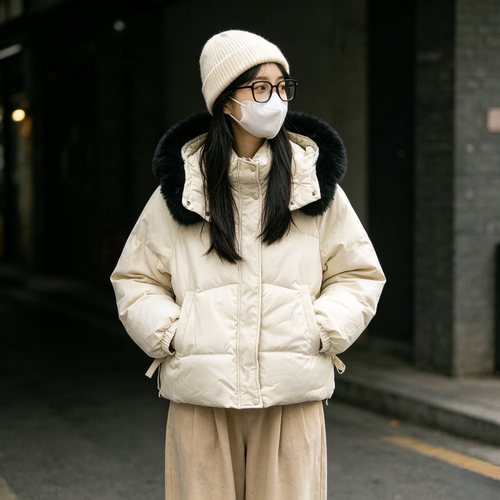 冬季大毛领设计感宽松大码小个子休闲百搭棉服外套女面包服棉袄潮