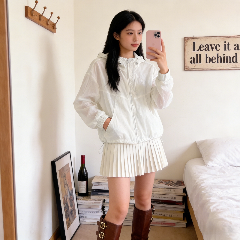 薄款冰丝连帽设计感宽松大码小个子慵懒风防晒衣外套女空调罩衫潮
