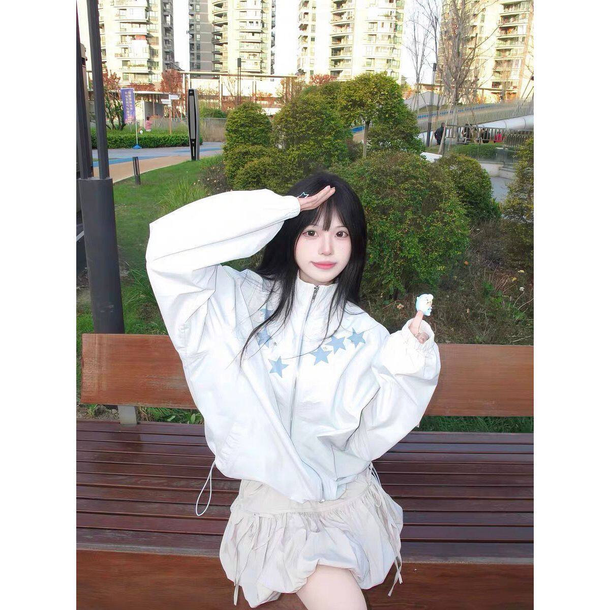 慵懒风防晒服女夏季薄款冰丝透气宽松大码小个子立领休闲空调外套