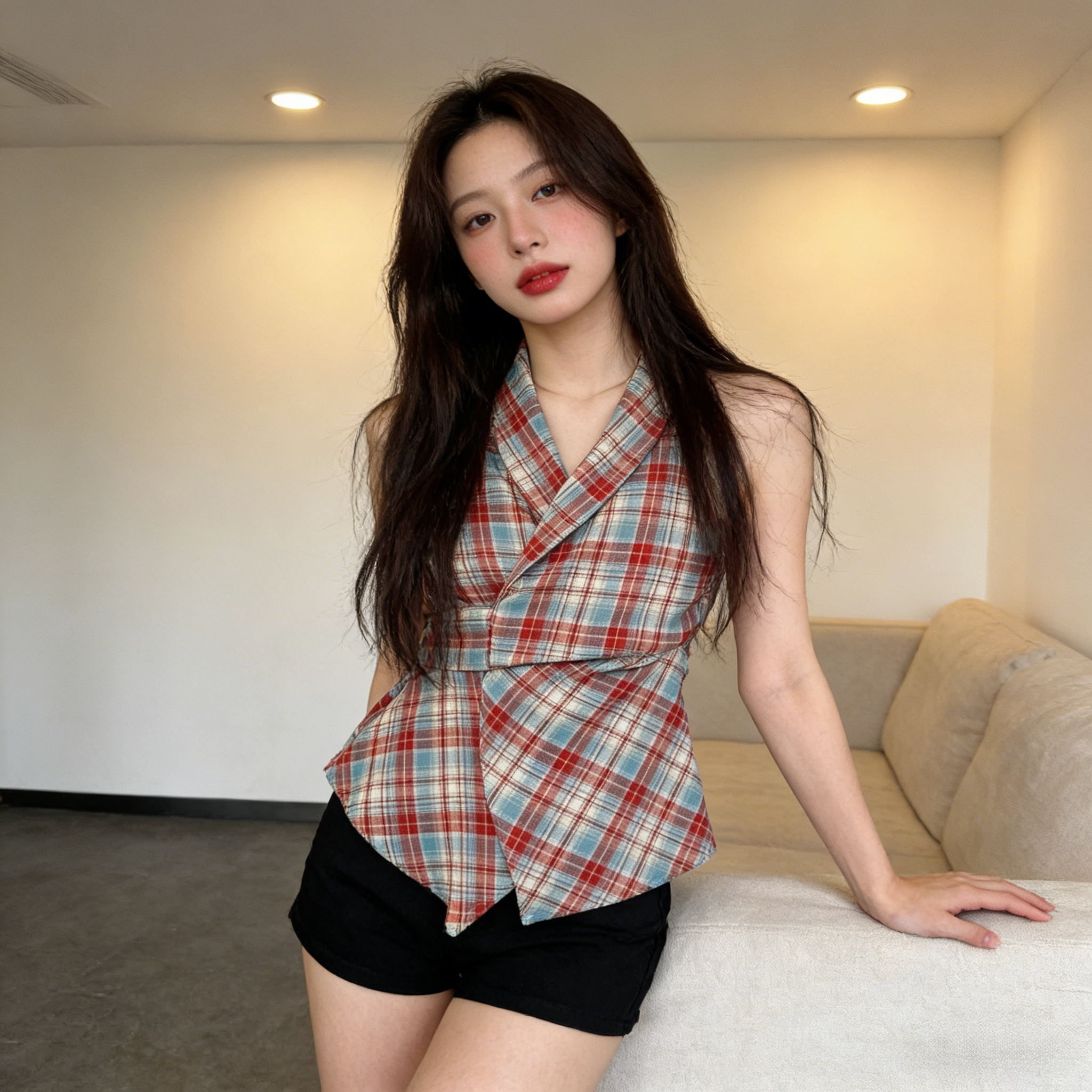 韩系chic复古各种背心女夏2026新款收腰绑带显瘦不规则辣妹小上衣