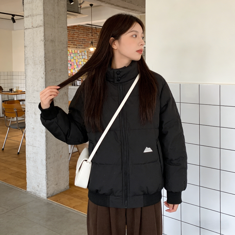 港服宽松大码立领设计感加厚保暖防寒棉服外套女百搭休闲面包服潮