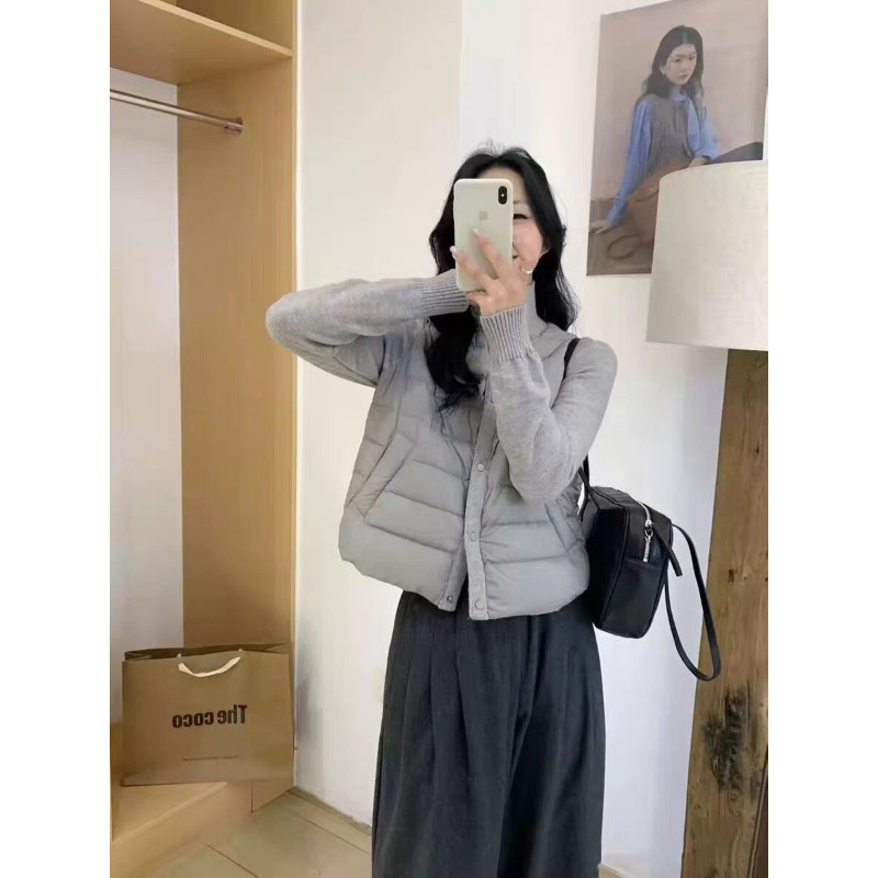 欧货轻奢设计感立领拼接洋气轻薄宽松小个子排骨棉服外套女减龄潮
