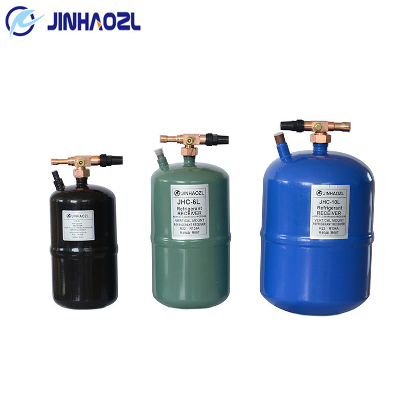 厂家直销/制冷机组用卧式储液器/冷媒贮液瓶/3HP~90HP/带美优乐阀