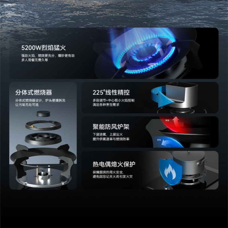 康佳工厂5.2KW猛火煤气灶单灶家