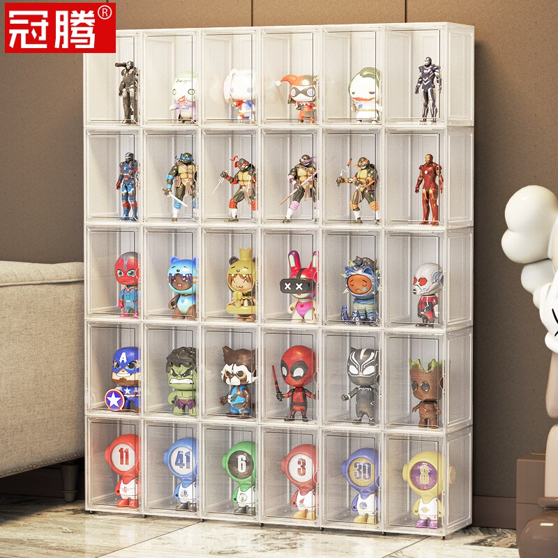 手办展示柜家用玩具收纳柜模型摆件落地置物柜防尘漫威展柜陈列柜
