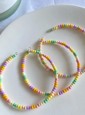 pupu原创手工甜蜜马卡龙串珠ins