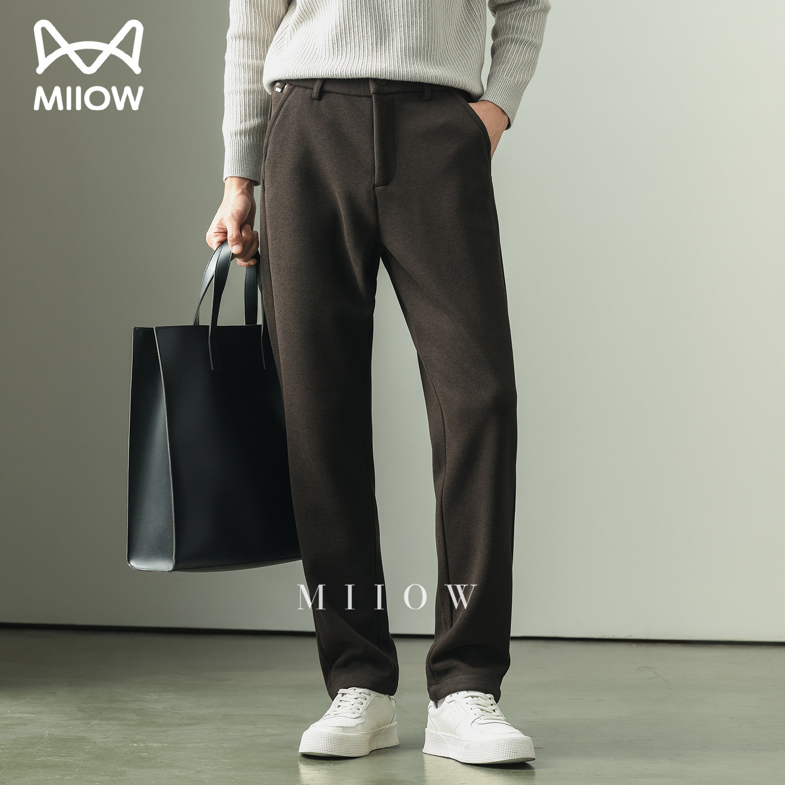 猫人秋冬厚款老钱风百搭男士西裤