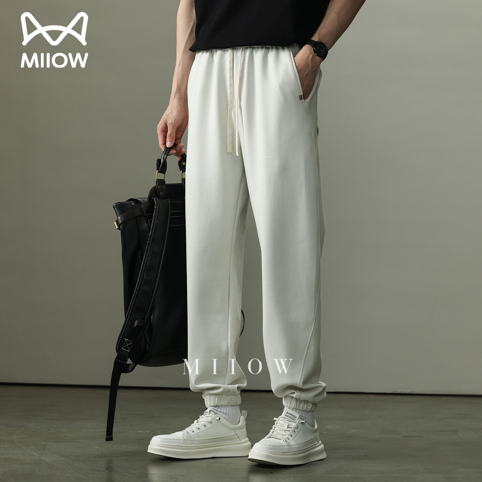 猫人高端空气层卫裤男束脚休闲裤