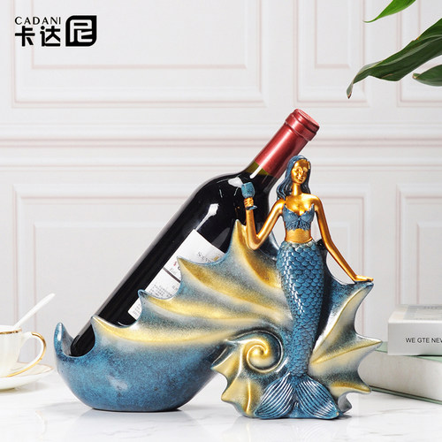 美人鱼红酒架摆件酒柜电视柜