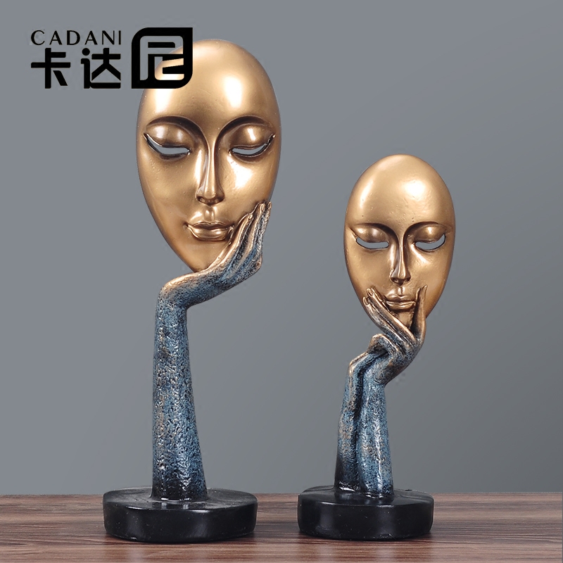 欧式创意面具客厅摆件家居装饰品电视柜玄关现代简约摆设工艺品