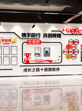 公告栏墙贴公司员工风采文化办公F室企业团队照片墙展示业绩榜