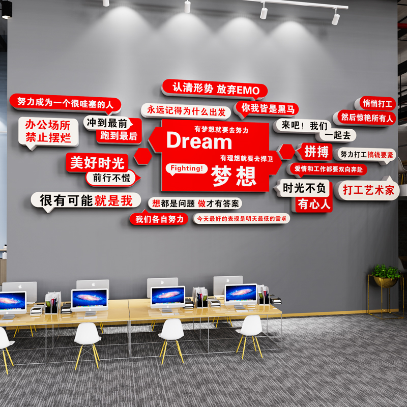 办公室团队员工激励志标语墙贴企业文化墙公司会议室氛围布置装饰
