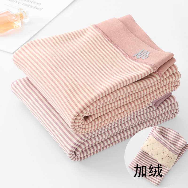女士加绒保暖裤条纹内搭中厚绒裤