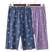 短裤 家居裤 宽松大码 夏季 休闲裤 女士纯棉七分裤 中年妈妈遛弯裤 新款