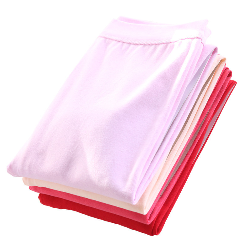 加肥加大中老年纯棉纯色好棉质高腰大码加裆紧口女士单件秋裤线裤