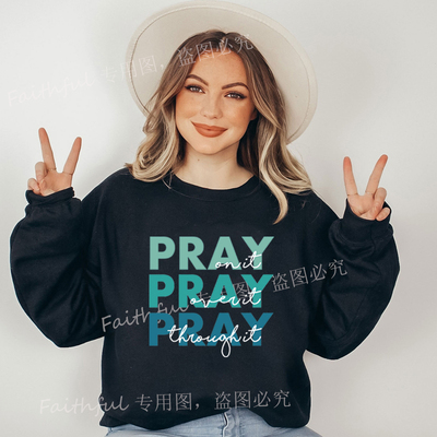 欧美字母印花男女卫衣纯棉宽松