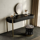 意式 轻奢梳妆台妆镜一体主卧室2025新款 现代简约实木高级感化妆桌