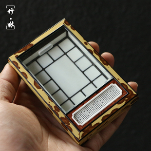 精品纯手工精工制作天然梅妃竹黄蛉鸣虫盒带音响斑竹金钟竹蛉盒子