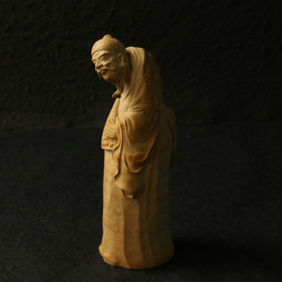 名家刘卫强纯手工竹根雕账房先生