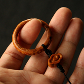 精品纯手工精磨天然满钉老竹根竹圈竹根雕竹环指环挂件小吊坠文玩