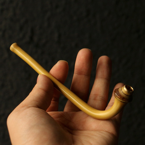 纯手工制作天然筇竹小烟嘴