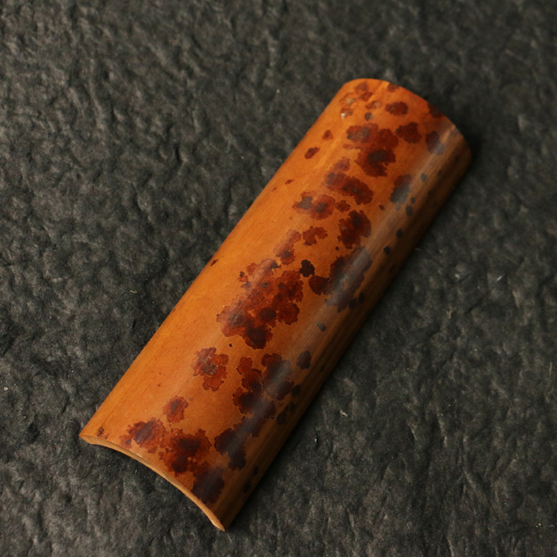 一物一拍天然百年老湘妃竹茶则竹制醒茶荷老料收藏天然花纹茶道具