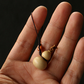 精品纯手工雕刻天然鹿角小葫芦挂件根付手机包包小吊坠迷你小福禄