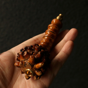 一物一拍纯手工制作天然满钉密节竹根小烟嘴异形竹制烟过滤器烟斗