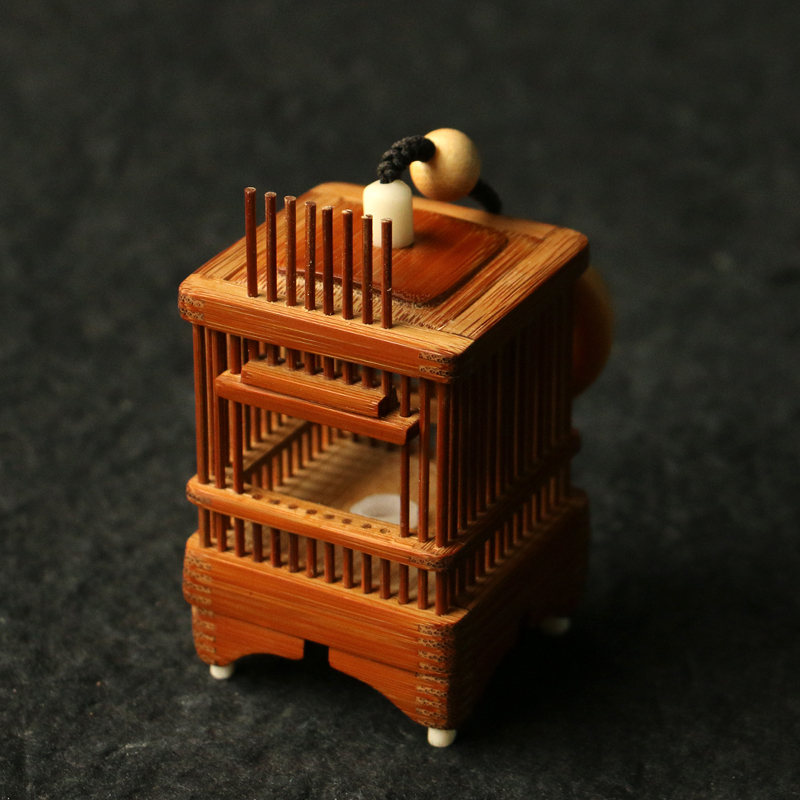 纯手工制作方形玉竹竹蛉笼