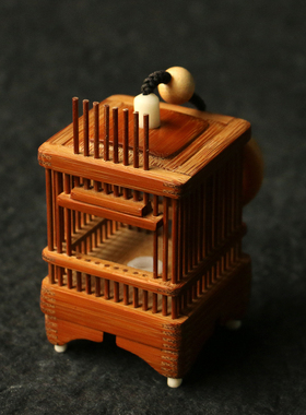 纯手工制作方形玉竹竹蛉笼