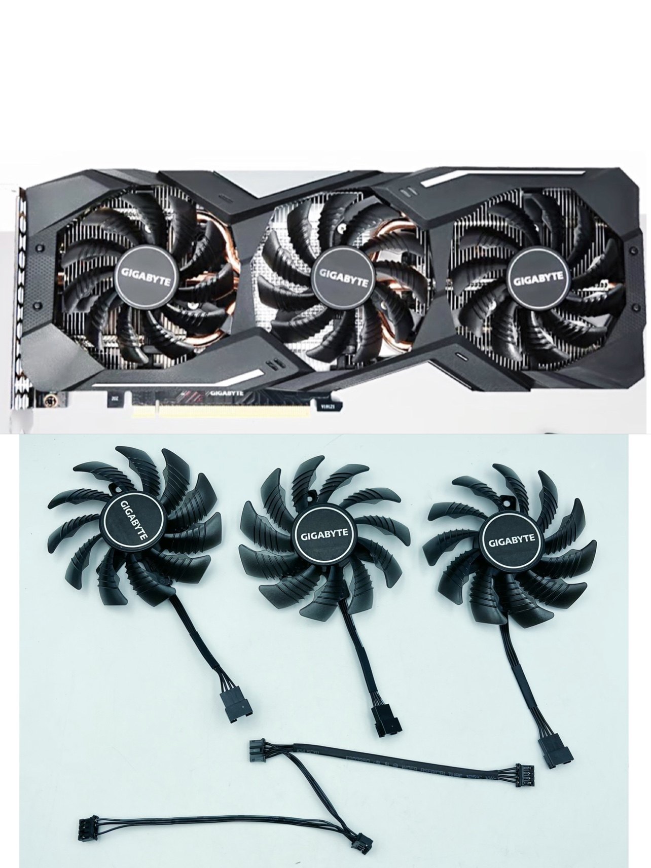 技嘉gigabyte rx5500xt 5600xt 5700xt 6600xt显卡静音风扇75mm