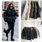 IENKI鹅绒腰带拉链连帽短款 董洁同款 现货IENKI 通勤面包羽绒服