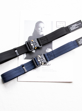 余文乐同款眼镜蛇插扣帆布腰带男嘻哈机能风工装裤布料皮带女潮牌