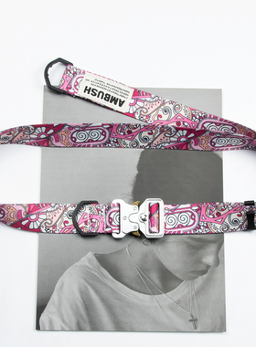 3.2cm腰果花工装裤帆布腰带 潮流嘻哈印花字母眼镜蛇卡扣个性皮带