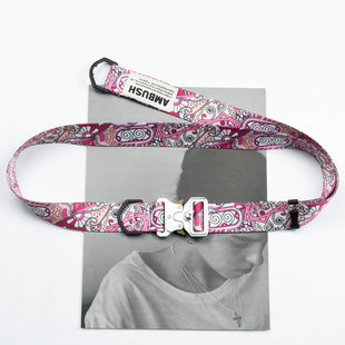 3.2cm腰果花工装 帆布腰带 潮流嘻哈印花字母眼镜蛇卡扣个性 皮带 裤