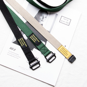 潮流细窄布料皮带余文乐同款 工装 女牛仔裤 带ins个性 裤 帆布腰带男