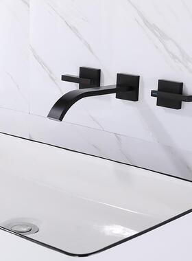 意大利捷仕GESSI全铜暗装黑色水龙头浴室预埋嵌入式洗脸盆台盆