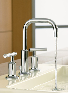 新款全铜欧式三孔分体冷热龙头飘瑞诗8寸双把洗脸盆台盆K-14406T