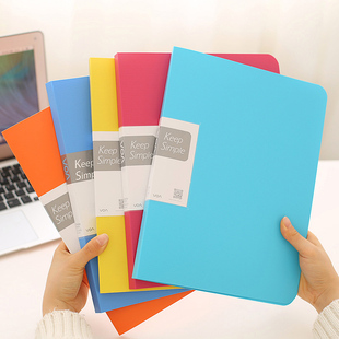 树德V20B资料册20页彩色插页袋插页夹透明袋文件夹A4试卷夹本谱夹V20B亮彩色透明袋页夹本册学生办公简约