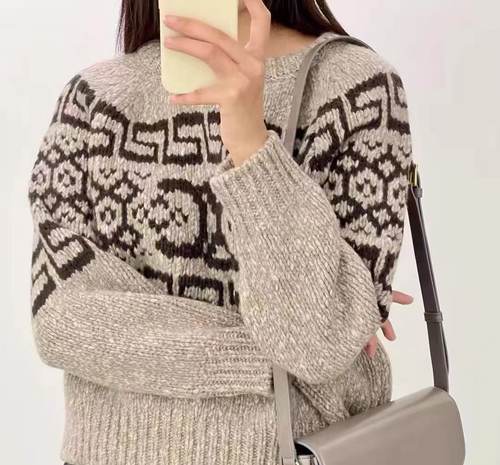 韩系高级感软糯风毛衣女秋冬穿搭复古慵懒宽松针织衫内搭上