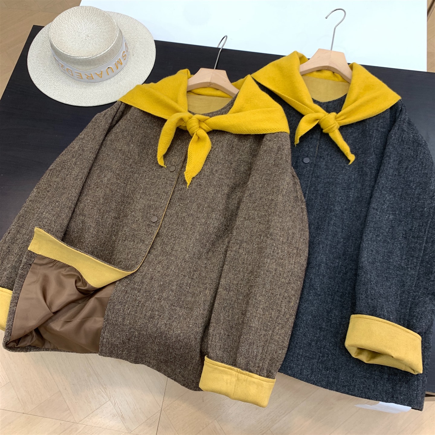 百搭外套纯色秋季新款厚实单排扣通勤宽松休闲大衣J#26