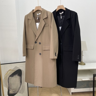 外套K 韩式 显瘦纯色简约小众百搭长款 修身 大衣女秋冬新款