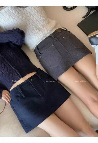 半身裙纯色百搭A字小众休闲高腰2025冬季时尚女K#18